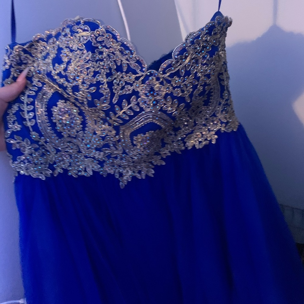 Short royal blue corset dress